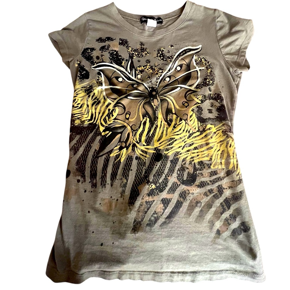 APPROPRIATE BEHAVIOR WOMENS BUTTERFLY TEE - SHORT SLEEVE SIZE LARGE
